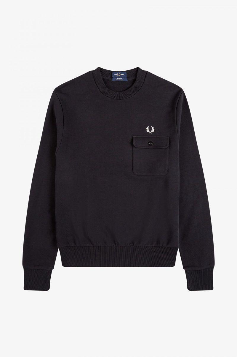 Black Fred Perry M3836 Men's Sweatshirts | PH 1594ILHS